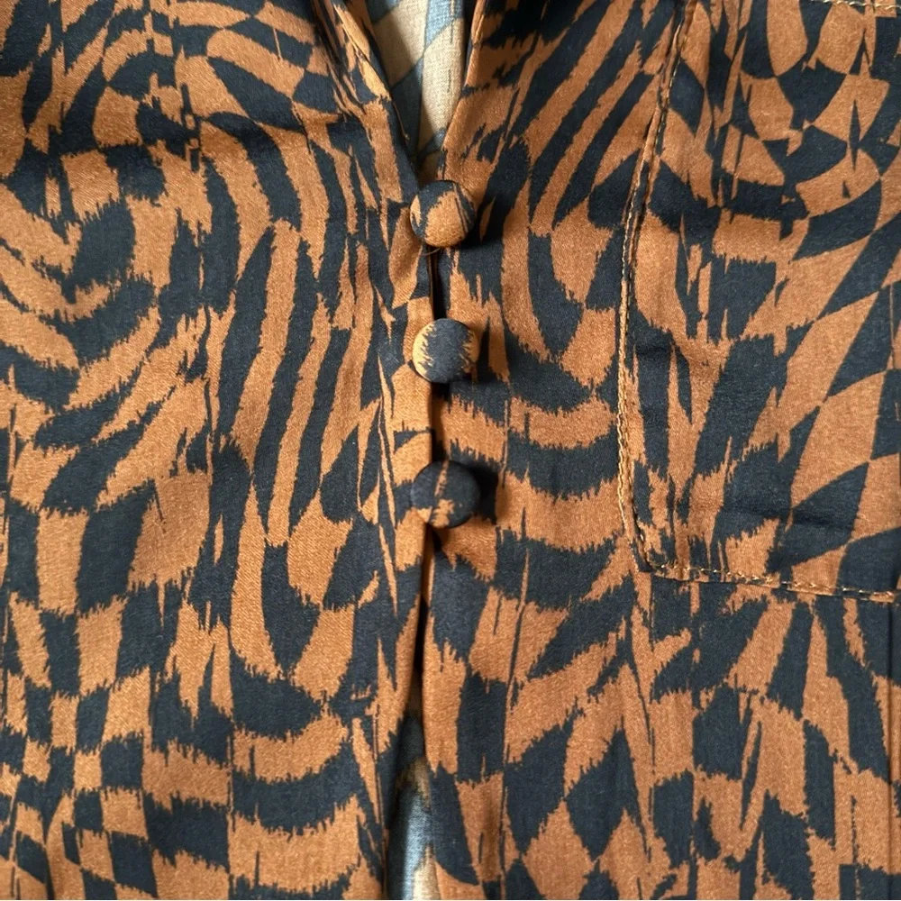 Free people  Brown and Black Blouse size 2 - Picture 4 of 8